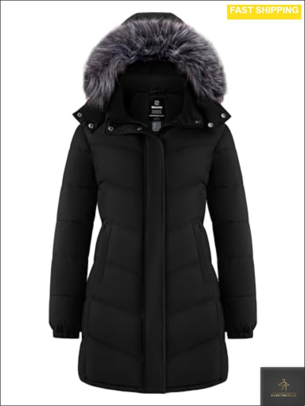 Women's Long Hooded Quilted Puffer Jacket Waterproof Warm Winter Coat